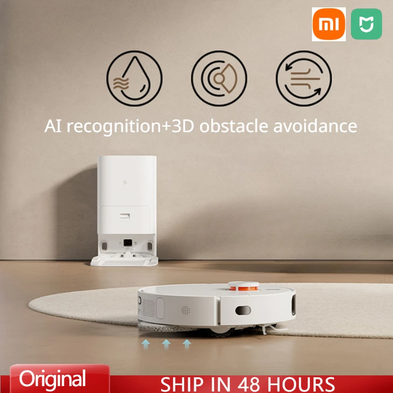 XIAOMI Mijia Versatile Sweeping Mopping Robot 4000Pa AI Recognition LDS Navigation Fully Automatic Base Vacuum Cleaner 3 in 1