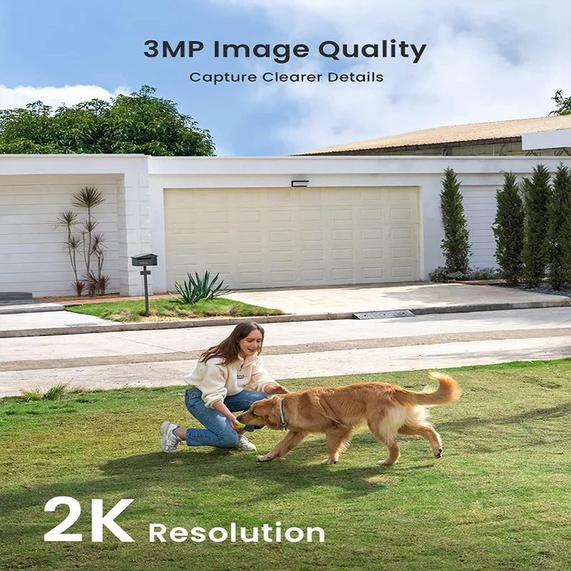 ieGeek2K WIFI Security Camera with 1.5W Solar Panel ， Night Vision Color, AI Motion Detection, Bi-Directional Audio，Alexa/IP65