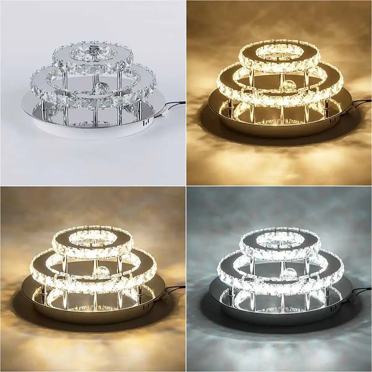 30cm Crystal Dimmable LED Ceiling Light With Remote Control Hallyway  Lamps Indoor Lighting Fixture Home 165V-265V