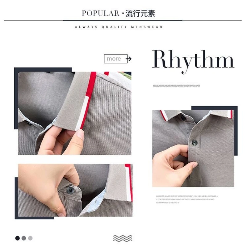 New summer high-quality 100% pure cotton short sleeved polo shirt for men, fashionable, casual and comfortable T-shirt top