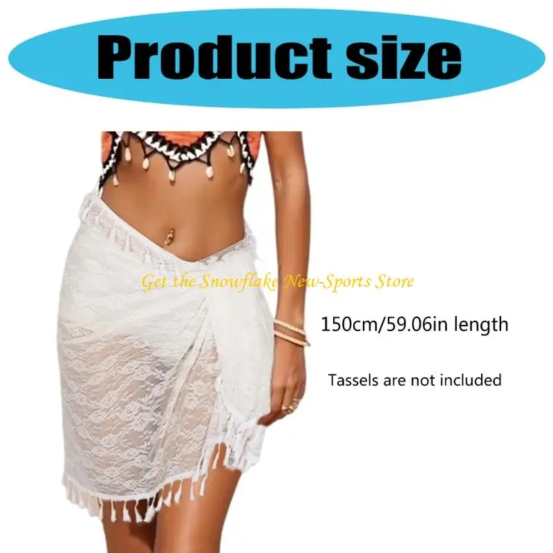 E56D Women Beach Gonna Flower Pattern Flower Swimsuit Wrap Skirts Ladies Beach Copertura