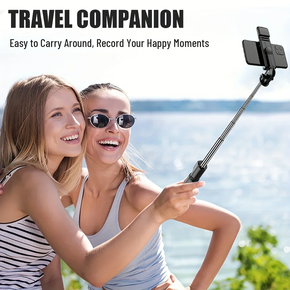 Portable Wireless Selfie Stick for Smartphone, 28 Inch Tripod with Bluetooth Remote Foldable Stand for Vlog Shooting Recording