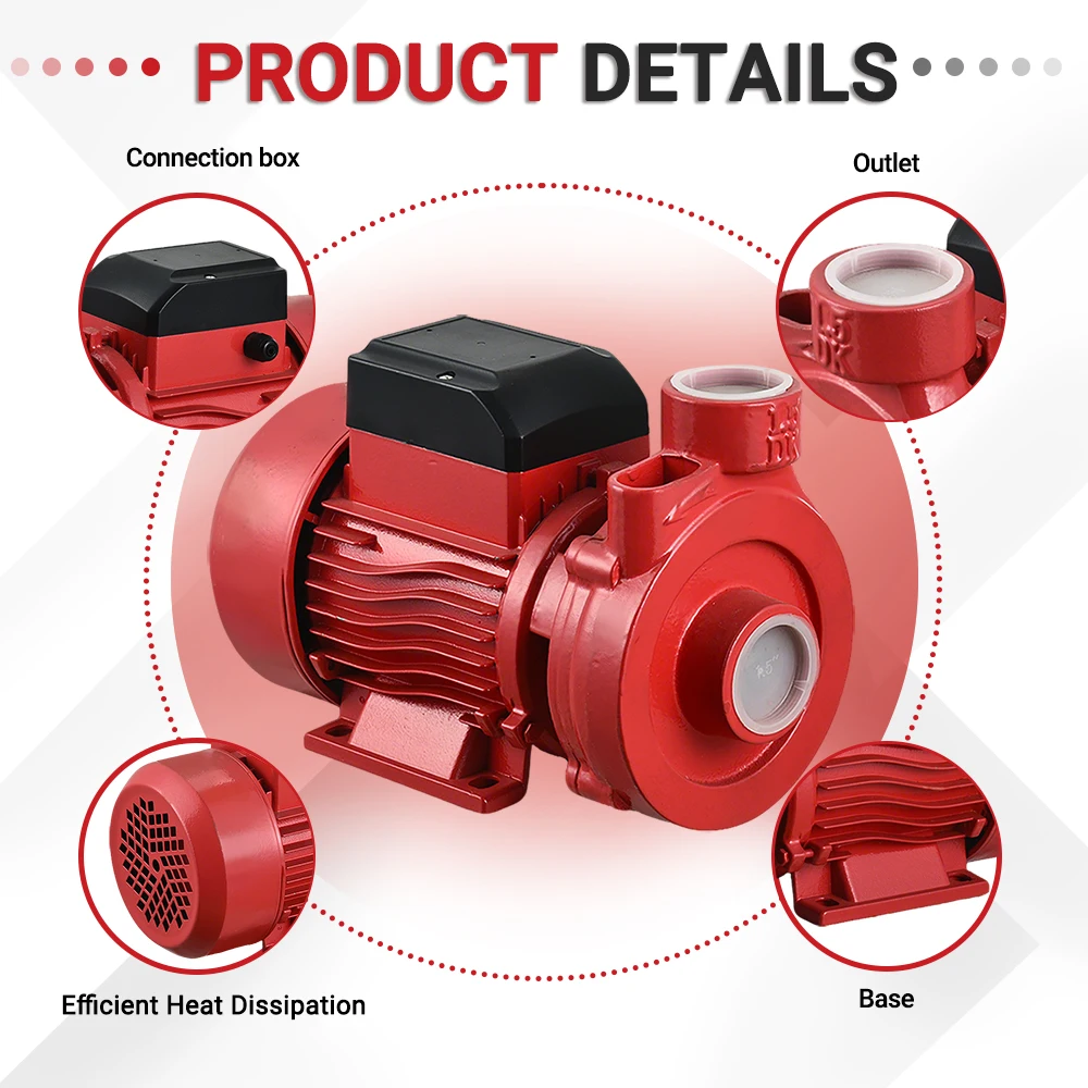 1.5DK-20 시리즈 1마력 750w 220v 450L/min 관개용 산업용 원심 펌프 (급수/농업용)