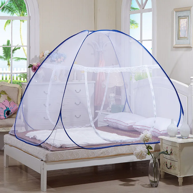 0.9m-1.8m Foldable Single-door Mosquito Net Household Single Bed Mosquito Net Large Space Full Bottom Yurt Mosquito Net