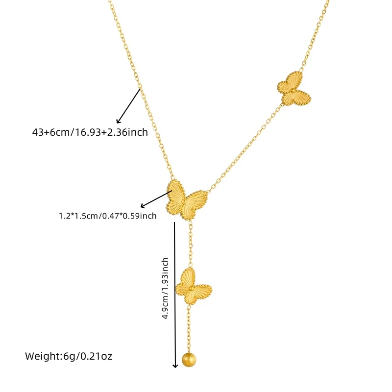 DIEYURO 316L Stainless Steel Golden Double-sided Floewr Butterfly Pendant Necklace Women New Fashion Trend Neck Jewelry Gift