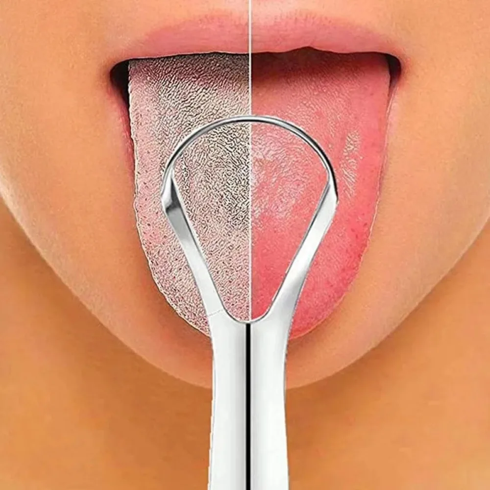 1,4pcs Tongue Coating Brush and Scraper, Eliminate Bad Breath, Freshen Breath, Gently Care for Gums, Design Dental Care