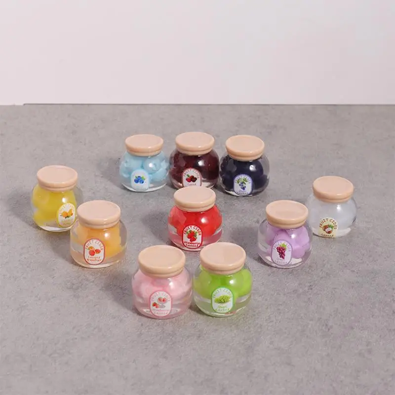 5 Pezzi Decorazione Miniatura per Cucina Casa delle Bambole Simulazione Frutta Caramelle Marmellata in Barattolo Modellino Accessori Giocattolo