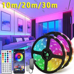 RGB5050 Led Lights for Room 10m 20m 30m Music Sync Led Strip Lights Flexible Ribbon Tape for Room Bedroom Decor TV Backlights