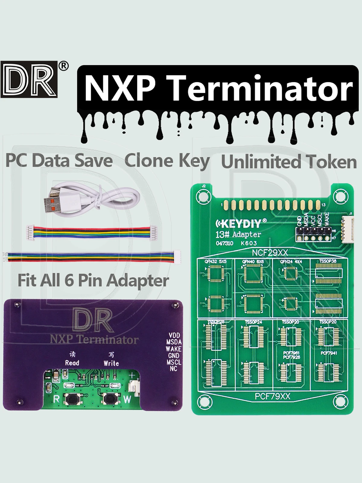 DR NCF29XX NXP Terminator Chip Narzędzie do programowania i zapisywania danych kluczyków samochodowych dla Land Rover, BMW, Jeep, Renault, Fiat, Hyundai, Kia, Nissan. — 2