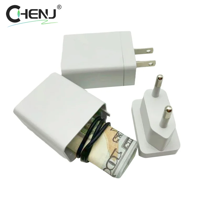 1Pc Fake Charger Sight Secret Home Diversion Stash Can Safe Container Hiding Spot ⁣⁣⁣⁣Hidden Storage Compartment Charging Cover