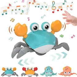 Escape de inducción para niños, juguete de cangrejo y pulpo para gatear, mascotas electrónicas, juguetes musicales educativos para niños pequeños, regalo de Navidad