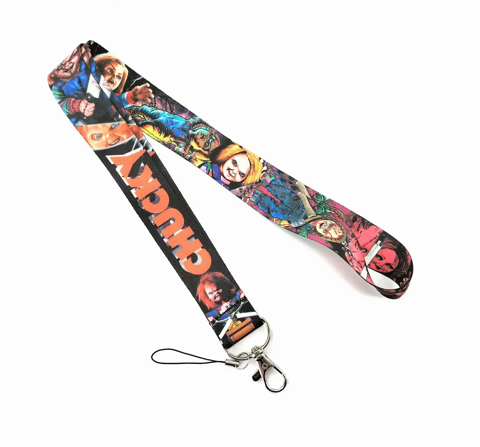 20pcs  Cartoon CHUCKY Key Lanyard ID Badge Holders Animal Phone Neck Straps with Keyring Phone Accessories D02