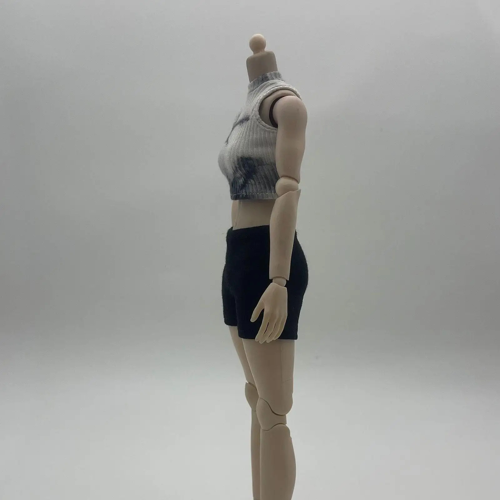 12 Inch Doll Figure Fitted Tank Top and Short Pants for 1/6 Scale Action Figure Model Outfit