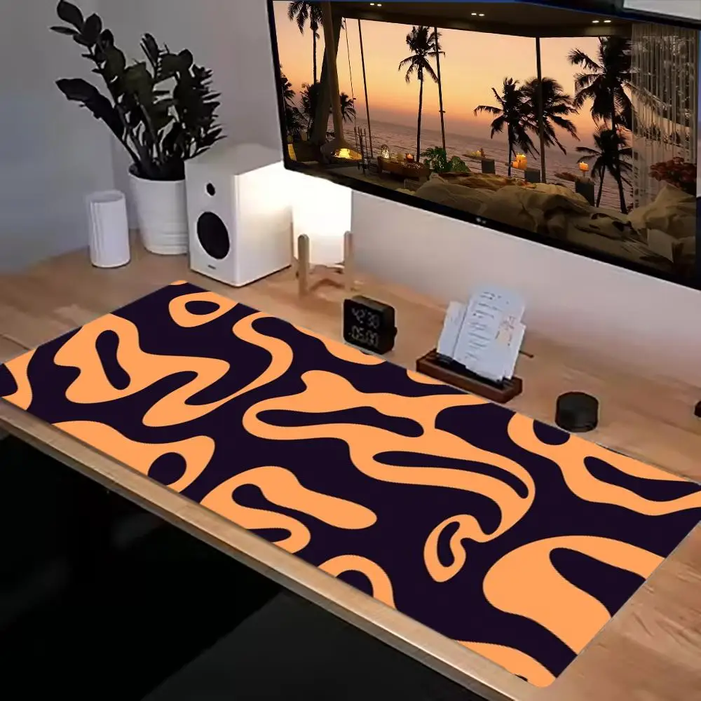 Fluid Liquid‑Swirl Abstract Wave Pattern Natural Rubber Non‑Slip Table Mat For Laptop Office Desktop Bedroom Study Gaming