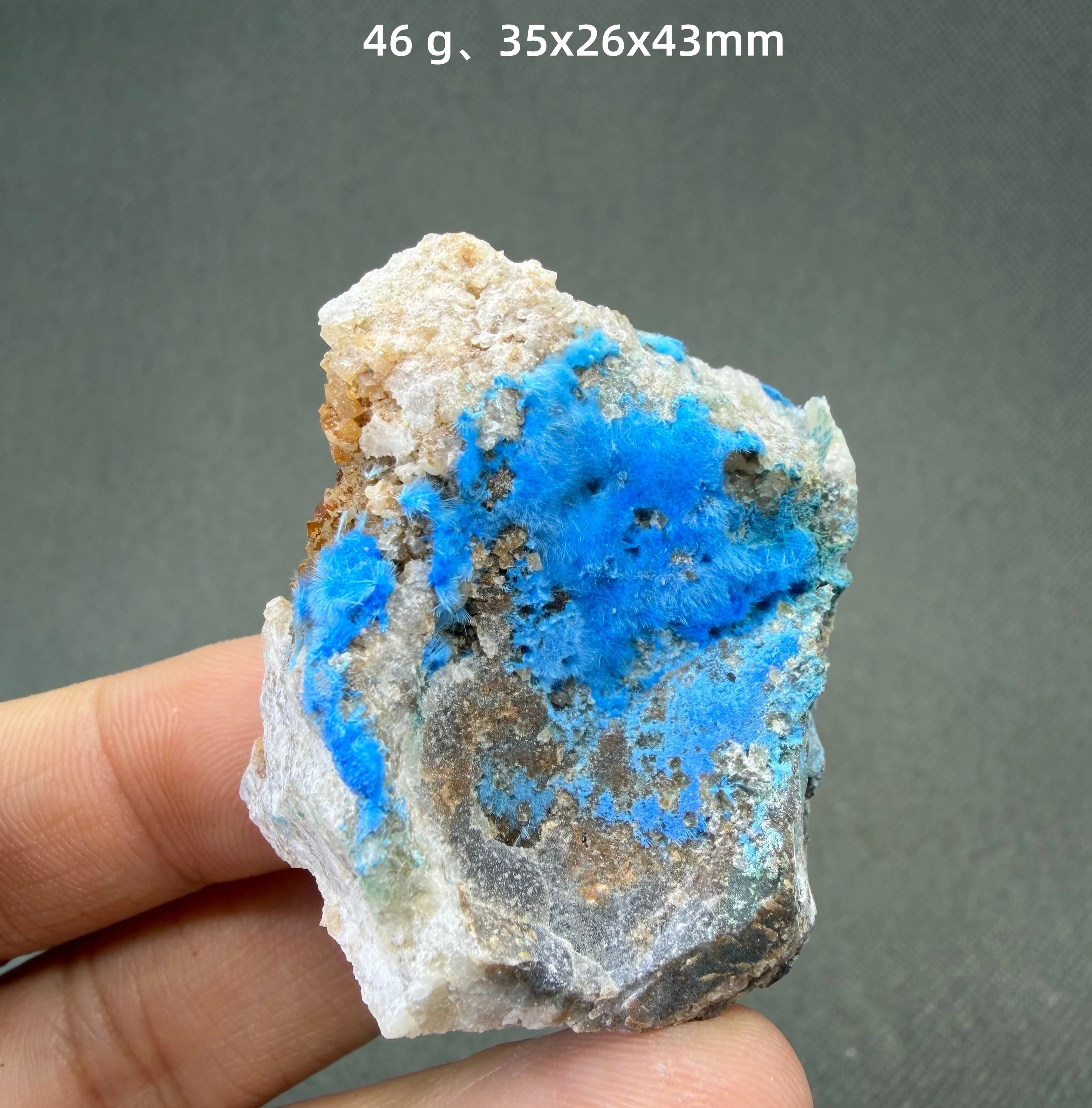 Natural Cyanotrichite Crystal Cluster Velvety Blue Radial Needles Mineral Specimen Rare