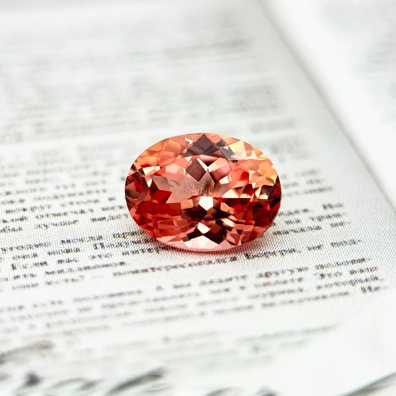 Perles de couleur Orange de coucher de soleil de forme ovale de saphir cultivé en laboratoire pour la fabrication de breloques de bijoux à bricoler soi-même, colliers et bagues, certificat AGL sélectionnable