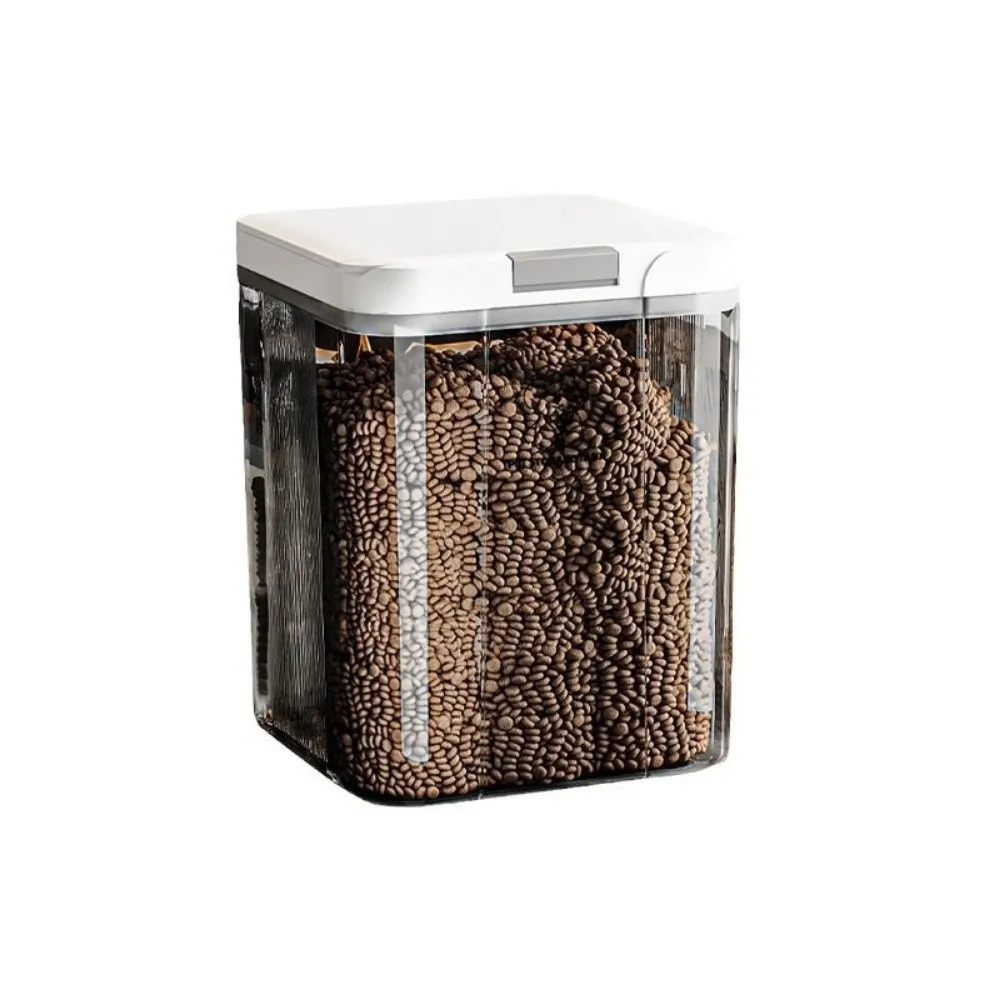 Moisture-Proof Pet Food Storage Container Transparent Large Capacity Dog Food Sealed Barrel Insect Proof Flip Cover