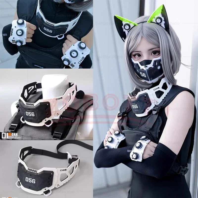 Игра Кибер-панк Косплей Маска Шлем Для Женщин Мужчин Кошачьи Уши Обруч Для Волос Хэллоуин Карнавальные Маски Музыкальный Фестиваль Костюмы Аксессуары