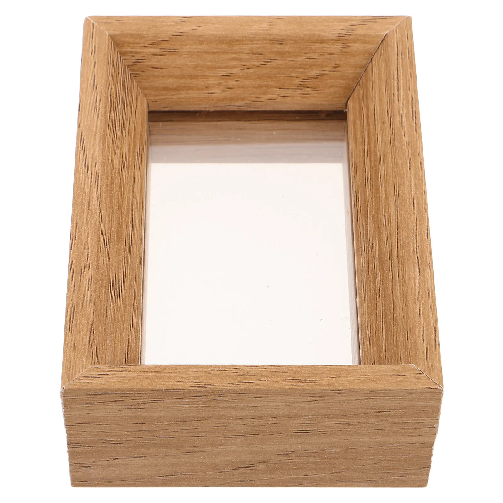 3 Inch Mini Wooden Picture Frame Double Sided Transparent Square Table Standing Natural Unfinished Wood Craft for Instant Photos