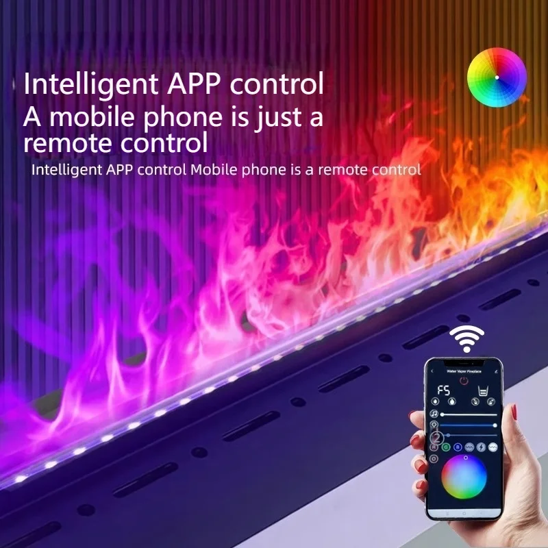 2025 Upgraded Mist Fireplace Ultrasonic Humidifier - Safe Energy-Saving Quiet Operation, 7-Color LED Lighting, Touch Control for