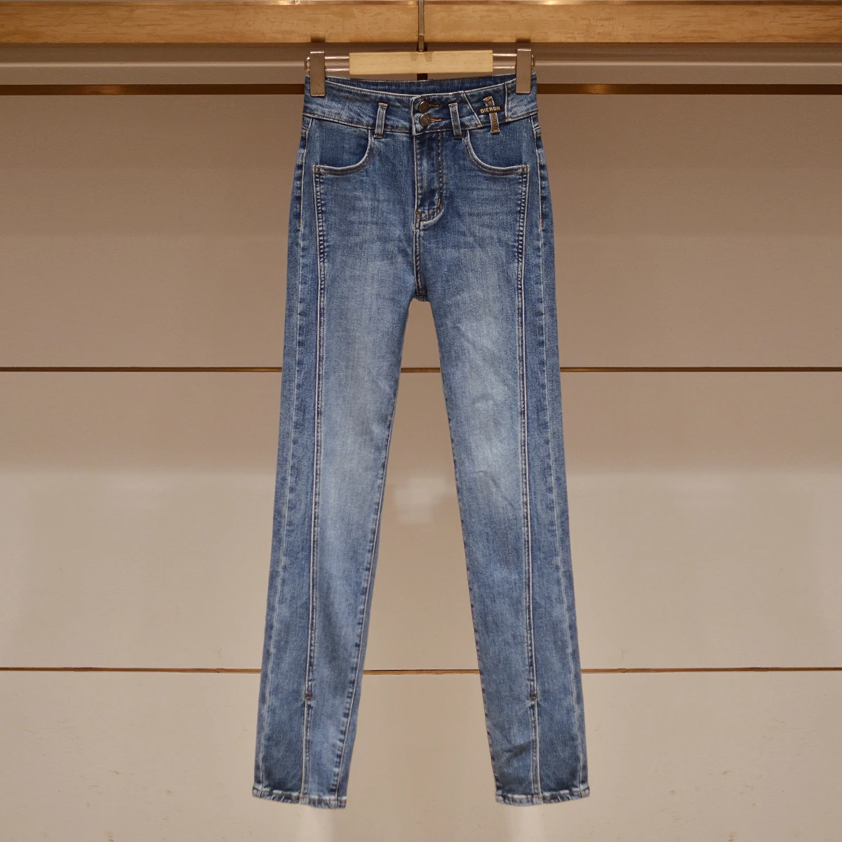 

High Waist Straight Leg Jeans Women's Slim Fit Faionable Waed Denim Pants Autumn Season Ladies Premium Quali Long Trousers