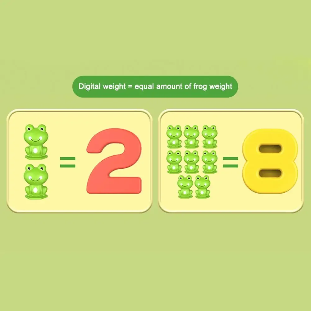1 Stück Frosch-Balancierspielzeug, Montessori-Zähl- und Mathematikspiel für Kinder, Frühe Bildung zum Lernen von Zahlen, Geburtstagsgeschenk, Technologie – Detail 14