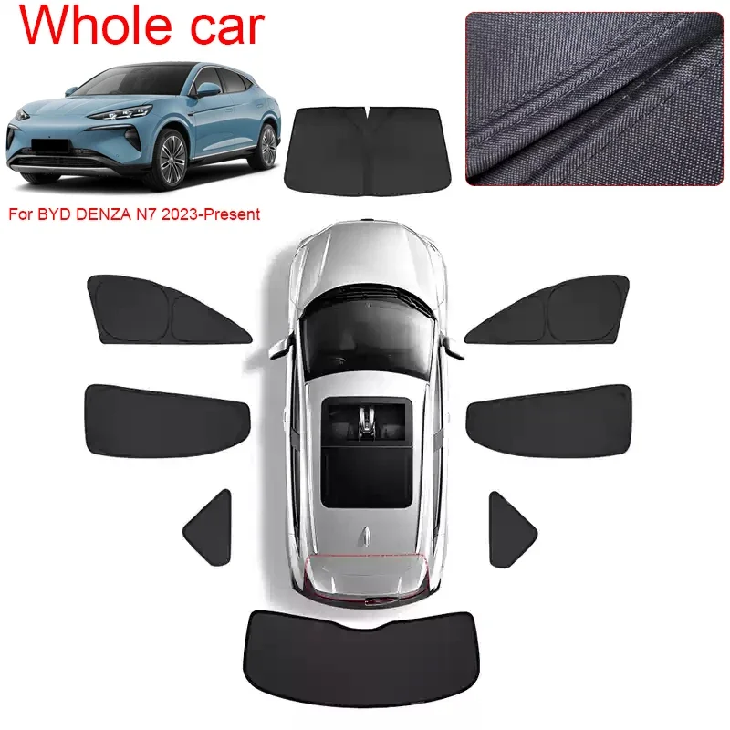 Foldable Polyester Car Window Specific Privacy Sunshade Curtain For BYD DENZA N7 2023-Present Auto Anti-UV Heat Insulation Cover