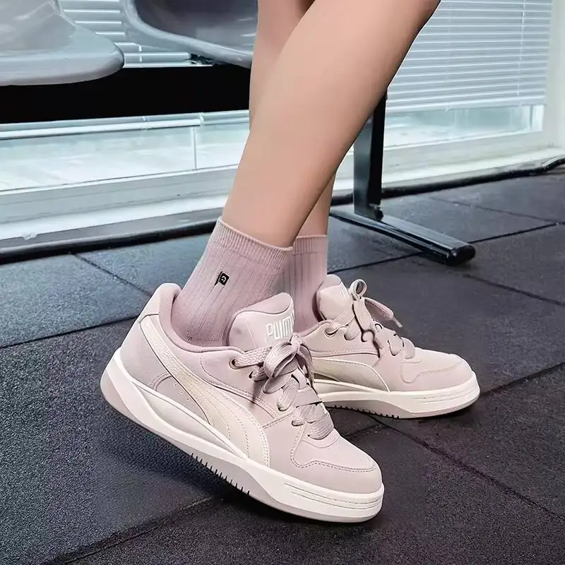 PUMA Dusty Pink Off White Suede Retro Skate Sneakers, Chunky Sole Unisex Lightweight Daily Casual Fashion Shoes 402510-11