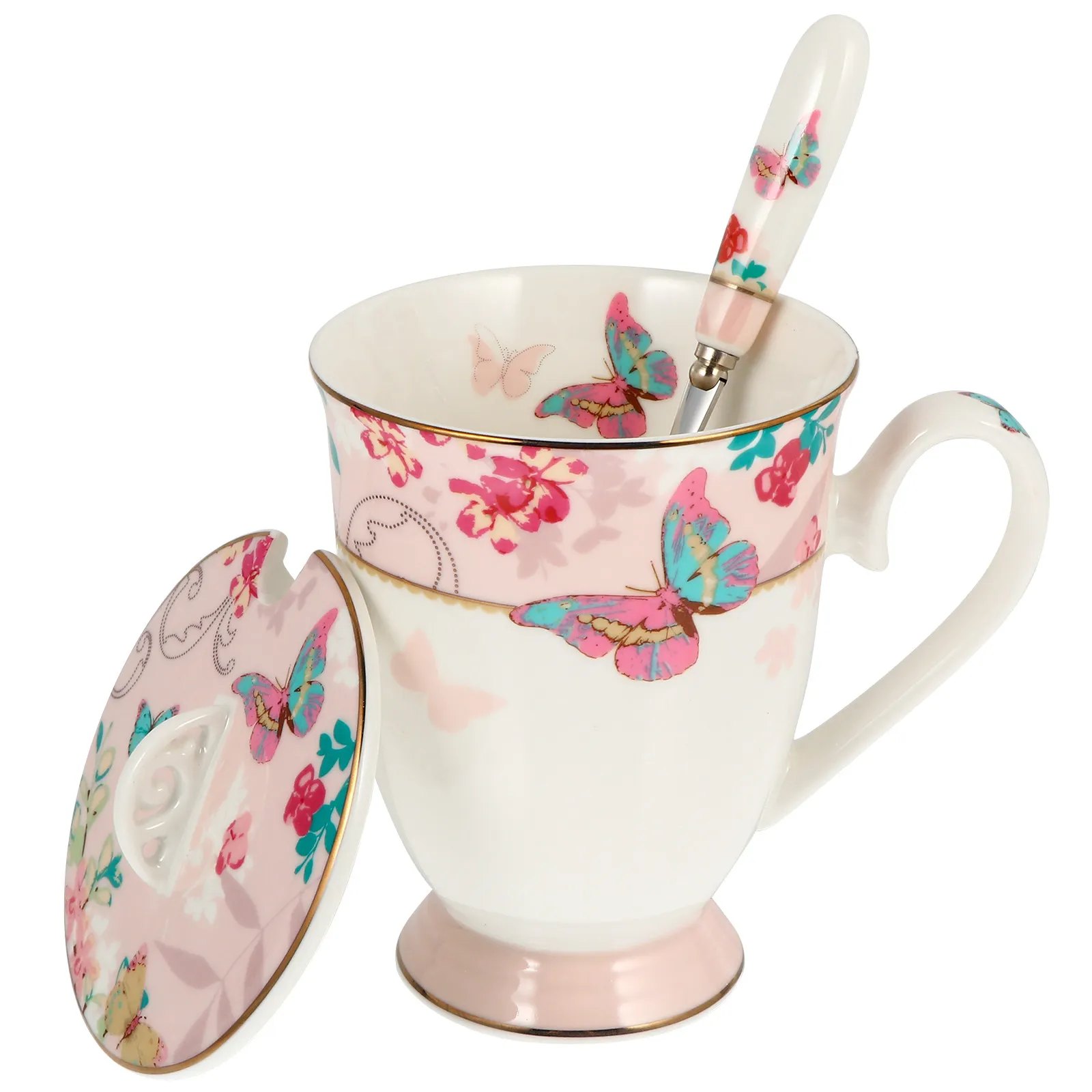 

1Set Ceramic Mug Set Heat-Resistant Drink Mug for Coffee Beer Water Juice Milk Soda Creative Home Office Use Flat Base Portable