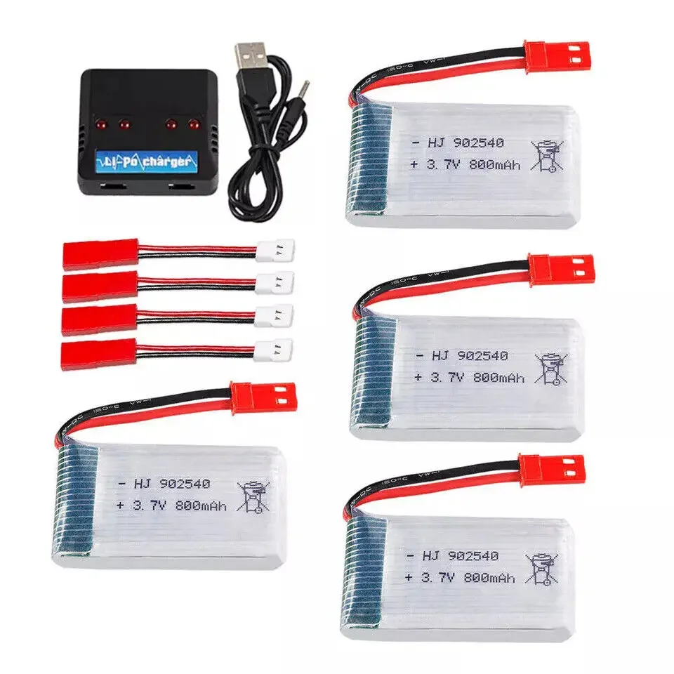 3.7V 800mah Lipo Battery for MJX Sky Viper RC Quadcopter Drone X56W X400 X400W X300C X800 HS110 HS200 S670 V950hd S1750 V2450