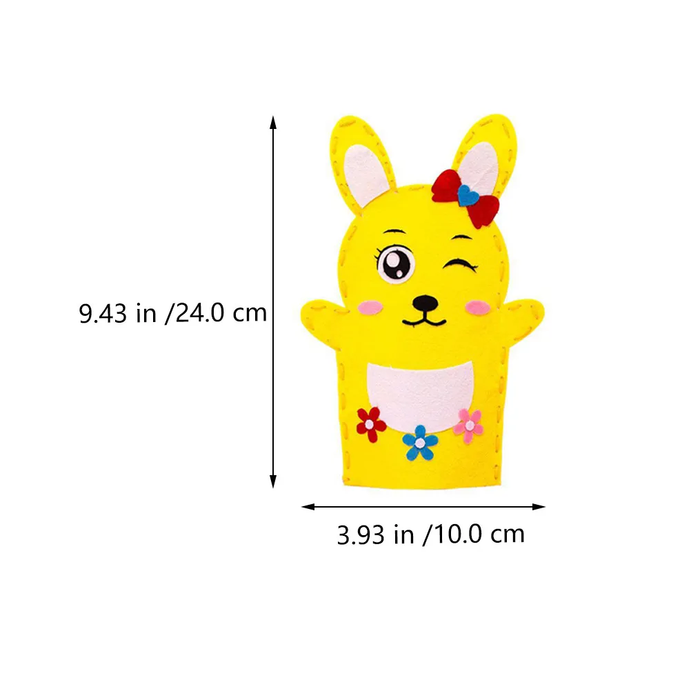 5Sets DIY Hand Puppets Making Kit Paste-Type Craft Supplies for Children Brain Development Role Play Educational Workshop