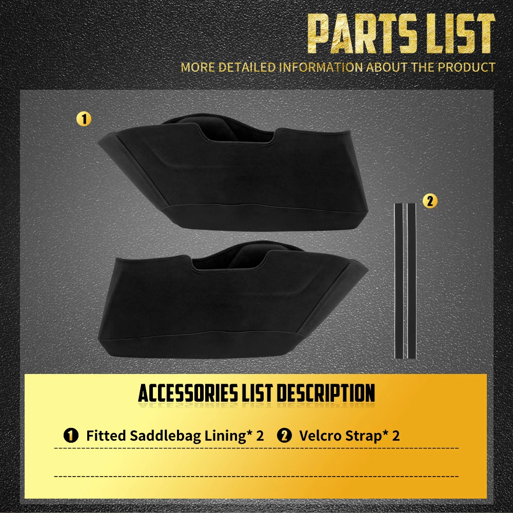 Motorcycle Premium Fitted Saddlebag Lining Soft Saddle Bag Liners For Harley Touring Road Street Glide FLHX FLTRX 2024-Up - Image 6