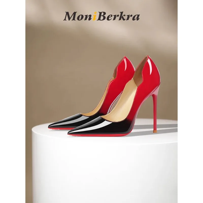 

Gradient colored high heels for women, slim heels for spring and summer fashionable temperament, socialite pointed single shoes