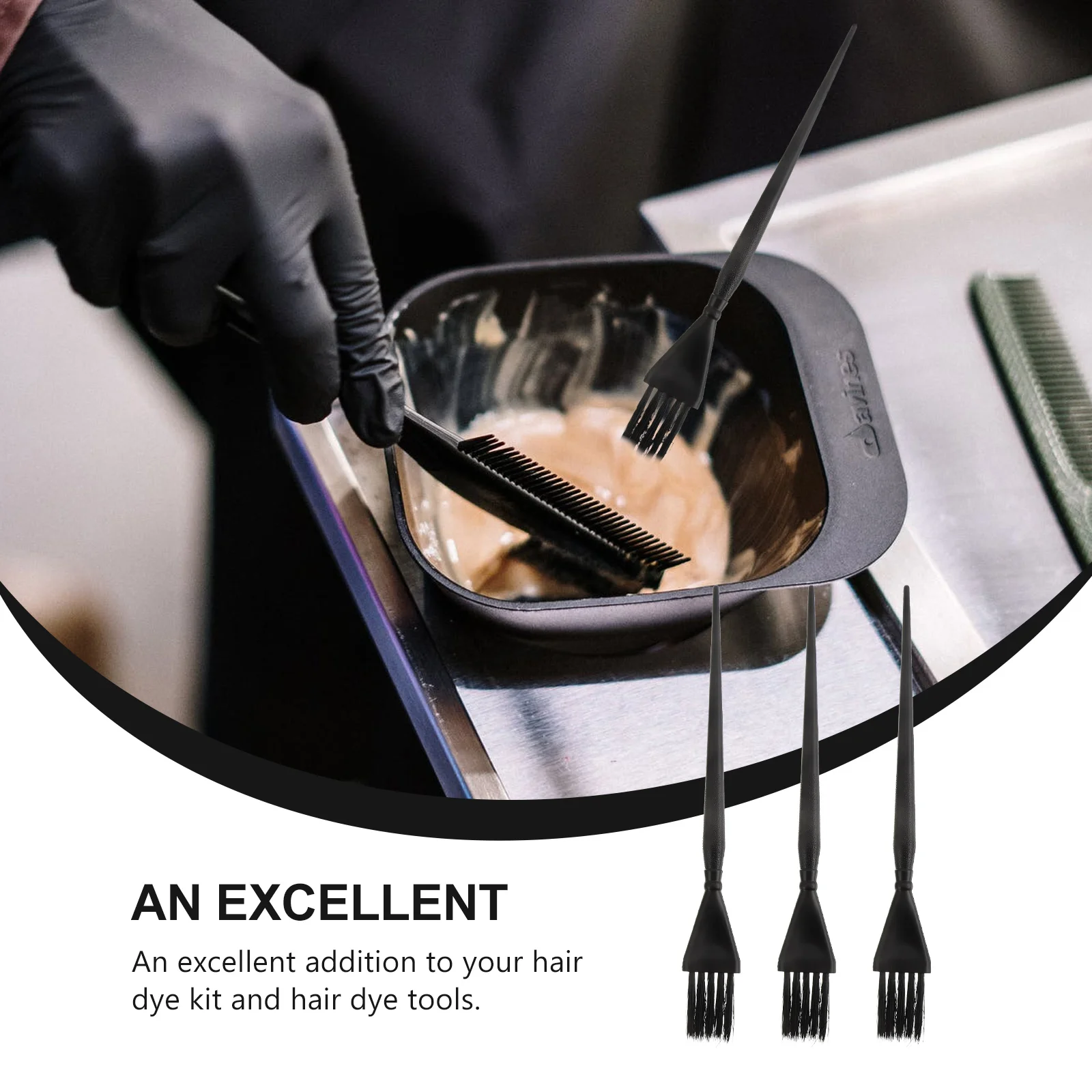 

3Pcs Professional Hair Dye Brush Durable Pc Material Coloring Tool For Salon Diy Highlighting Tinting Combs