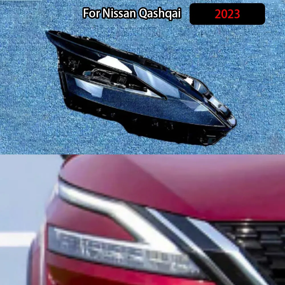 

For Nissan Qashqai 2023 Headlights Shell Transparent Lampshdade Headlamp Cover Lamp Shade Plexiglass Replace Original Lens