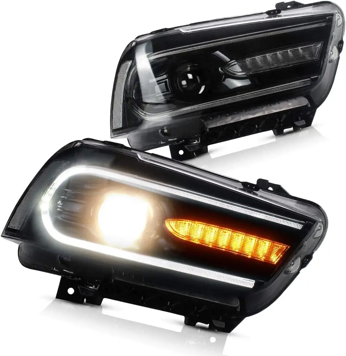 

Светодиодные фары для Dodge Charger 2011-2014 с двойными проекторами и последовательными указателями поворота