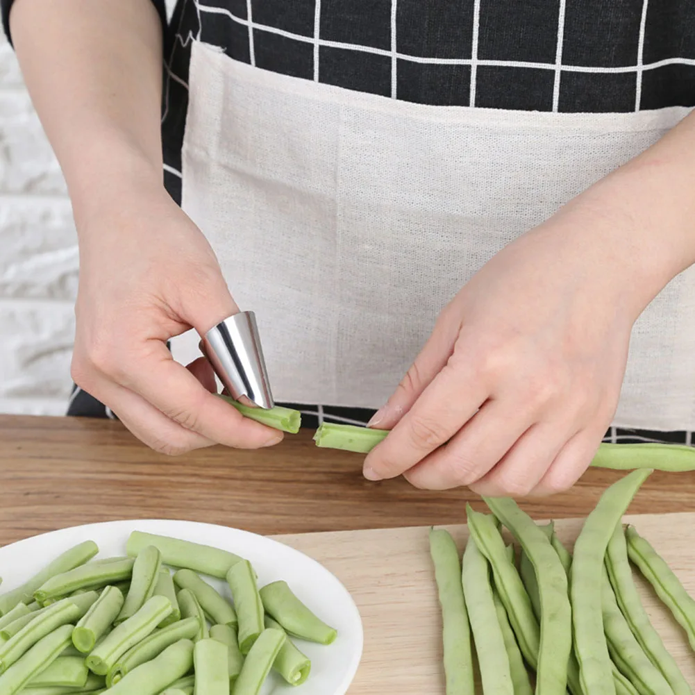 Protector de mano para dedo de acero inoxidable, Protector de dedo anticorte, cortador de verduras de seguridad, herramienta protectora de mano, accesorios de cocina, 4 Uds.