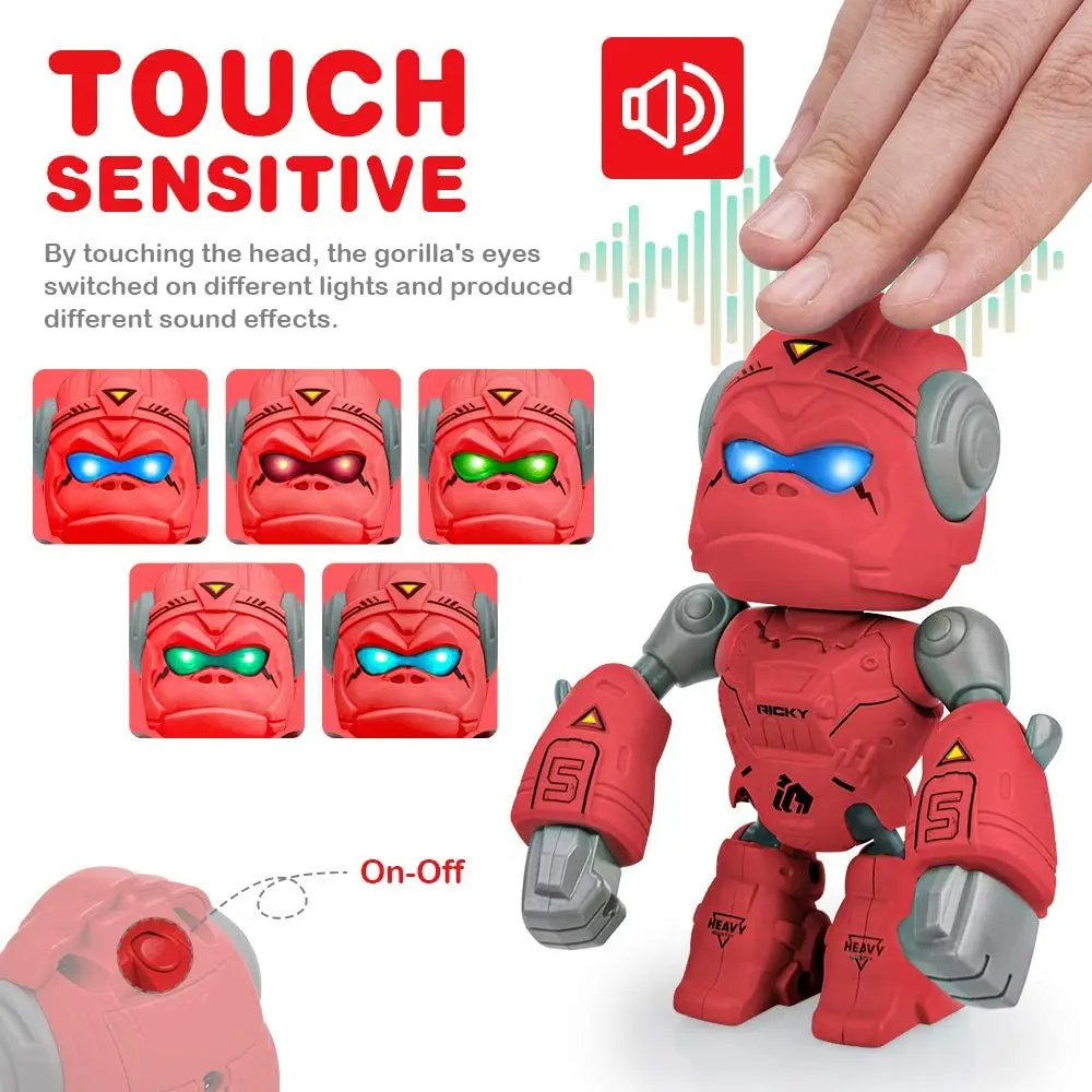 Gorilla Robots Toys - King Kong Toys Model Touch Sensing Function,Robot Toy for Boys with Lights and Sounds,Best Gift for Kids