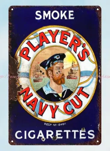 Player's Navy Cut Tobacco & Cigarettes metal tin sign unframed wall decor