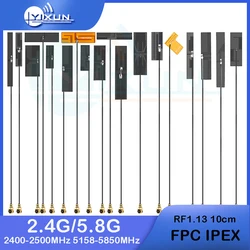 2PCS 2.4G 5.8G Dual-band Wifi Flexible Bluetooth Built-in Omnidirectional High-gain Soft FPC Patch Antenna