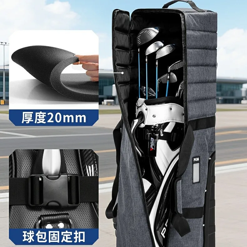 PGM Golf Aviation Bag for Men and Women with Stand Roller Skating Aircraft Checked Bag Thickened Anti-collision Travel Ball Bag