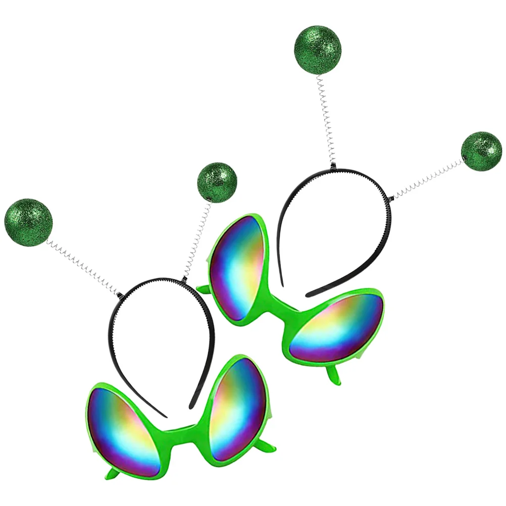 2 Sets Kaleidoscope Glasses Alien Headband Eye Sunglasses Party Child Eyeglasses