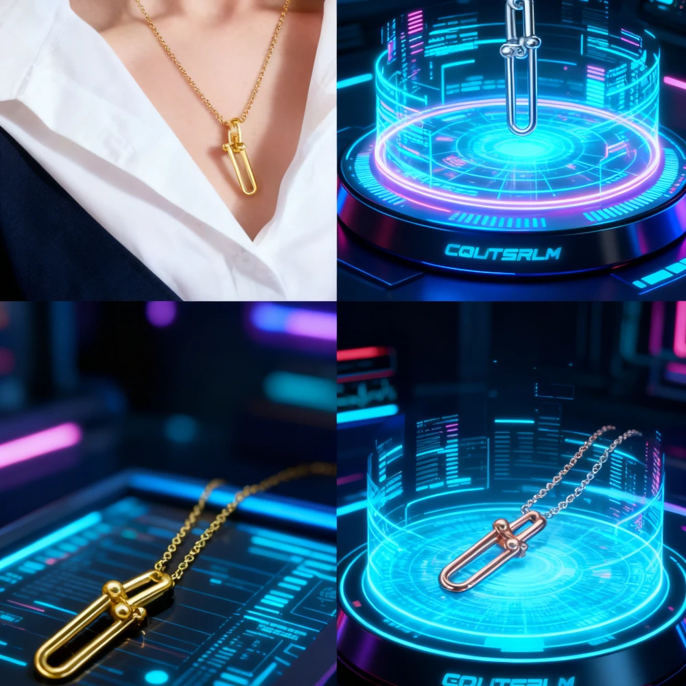 

2025 Trendy Jewelry Classic Horseshoe Buckle Pendant Necklace Exquisite Ladies' Luxury Charm Festival Banquet Gift Jewelry