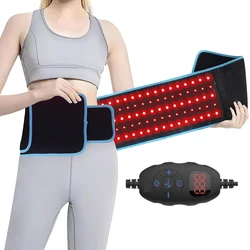 Upgraded Red & Infrared LED Light Therapy Belt 850nm 660nm Back Pain Relief Wrap Burn Fat Wrap Slimming Machine Waist Heat Pad