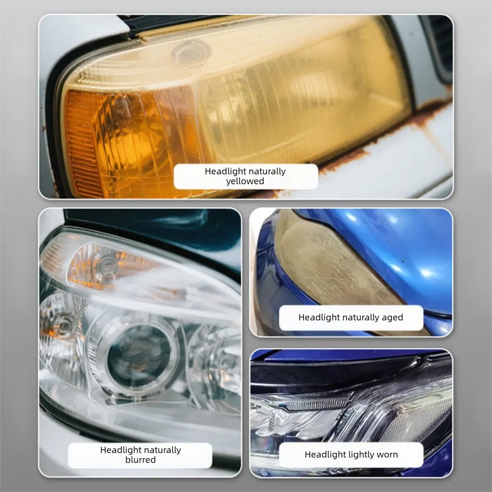 

Комплект для восстановления фар автомобиля, без шлифовки, без шлифовки, легкое удаление пожелтения, видимость вождения в ночное время
