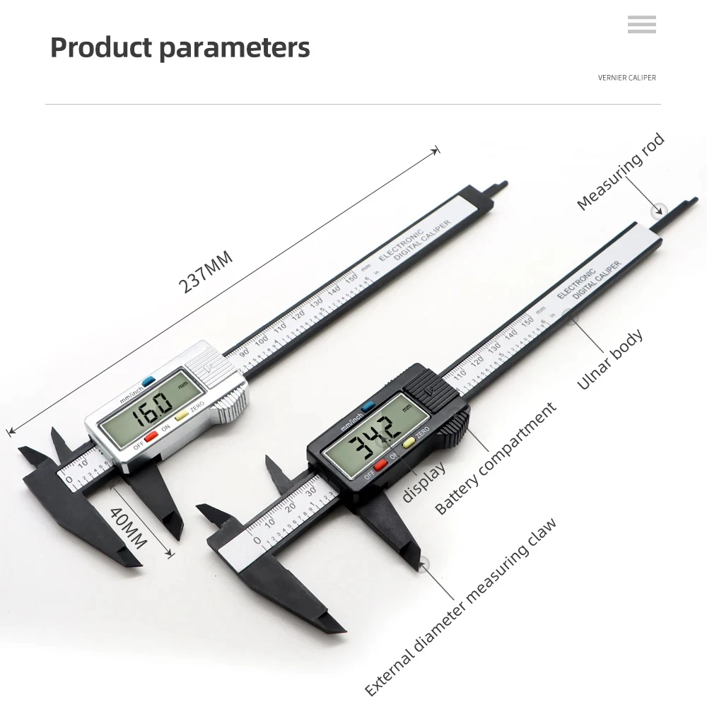 Digital Vernier Caliper 0-150mm Ruler Electronic Micrometer Ruler Depth Measuring Tool Gauge Instrument 6 Inch