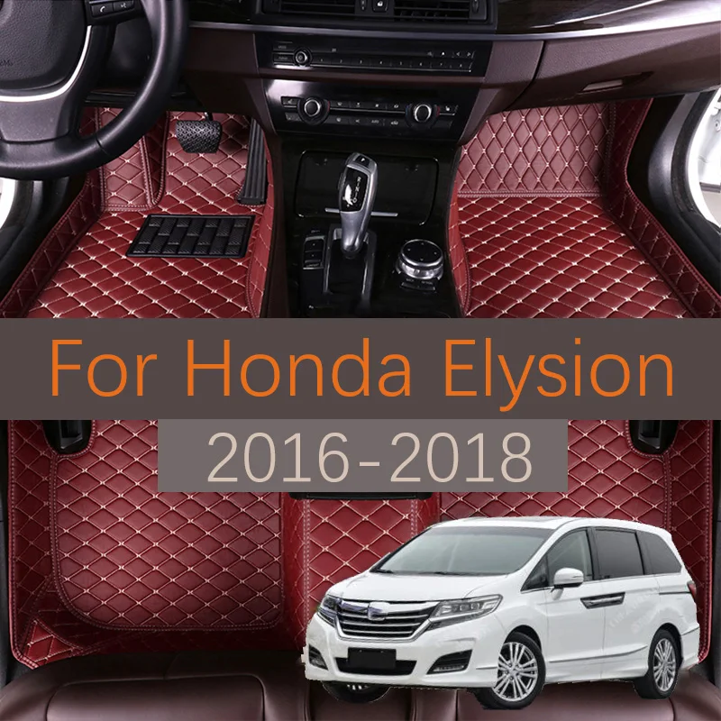 

Custom Leather Car Floor Mats For Honda Elysion 2016 2017 2018 Automobile Carpet Rugs Foot Pads Carpet Cover Accessories