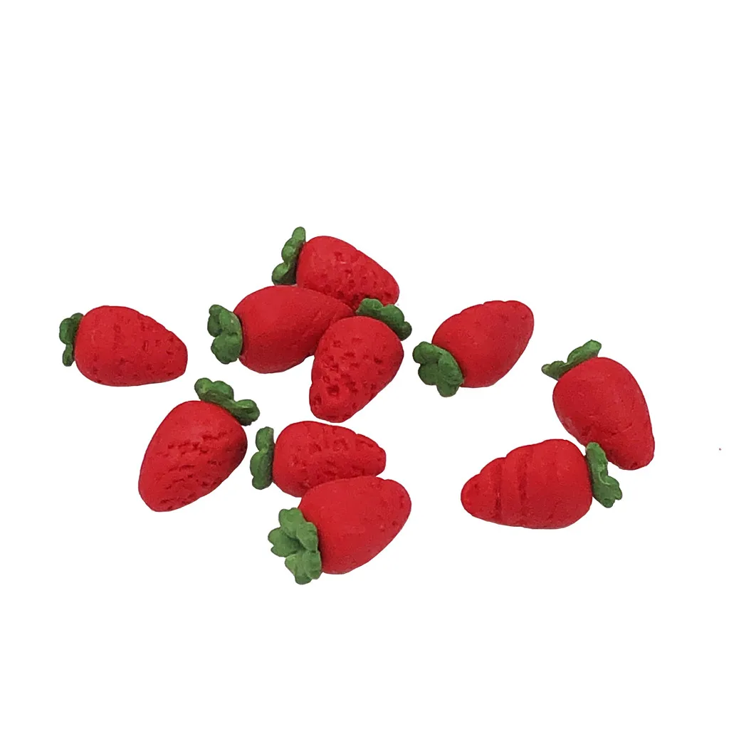 Rot Dollhouse Miniature Model Dining Strawberry 10pcs Fruit Toy Play 1:12 Kitchen Ornament Simulation Strawberry Miniature Fruit