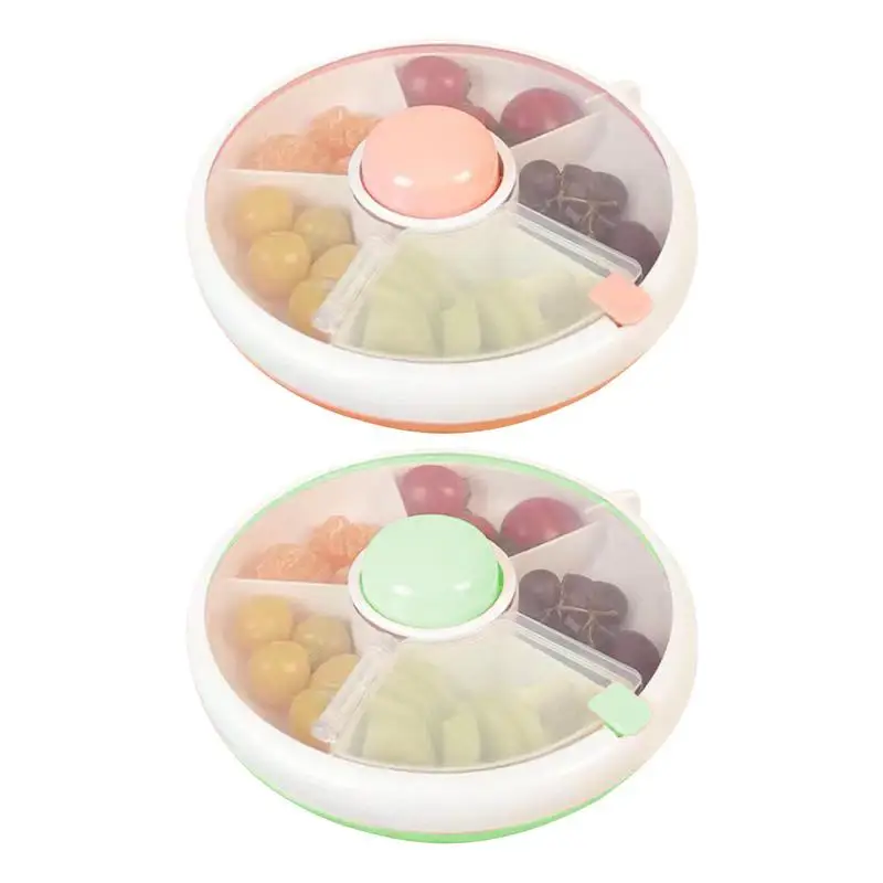 Snack Spinner Rotating Snack Box with 5 Compartment & Lid Snack Storage Box Portable Snack Snack Storage Container for travel