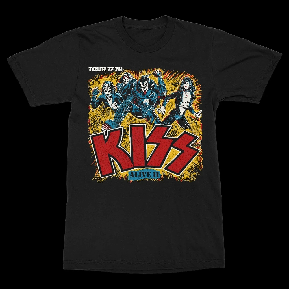 

American Retro Rock Band High Street Oversize Design Sense High Street Music Short Sleeve Men and Women Cool T-shirt